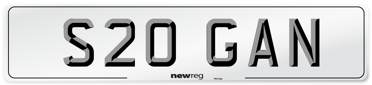 S20 GAN Number Plate from New Reg
